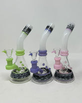 8 Inch Slime Color Tube Double Wigwag Water Pipe
